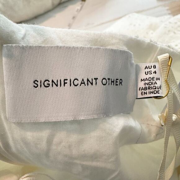 Significant Other Eleanor Eyelet Cut Out Backless Midi Dress Size US 4 Ivory - Picture 5 of 15